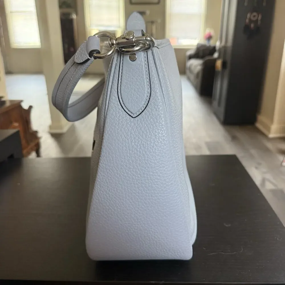 COACH Cary Shoulder Bag Blue Grey CC435 Leather